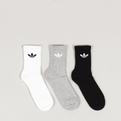 Adidas 3Pack Cush Mid Cut Socks Black White Grey
